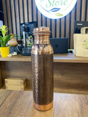 El Yapımı Gravürlü Şişe %100 Saf Bakır Makrome Çanta / Su Şişesi / Hediye / 1000ml