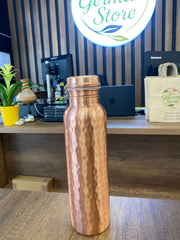 Saf Bakır Su Şişeleri, Dikişsiz Sızdırmaz Bakır Şişe, Mükemmel Ayurvedic Bakır Şişe (1000 ml) (Dövme2)