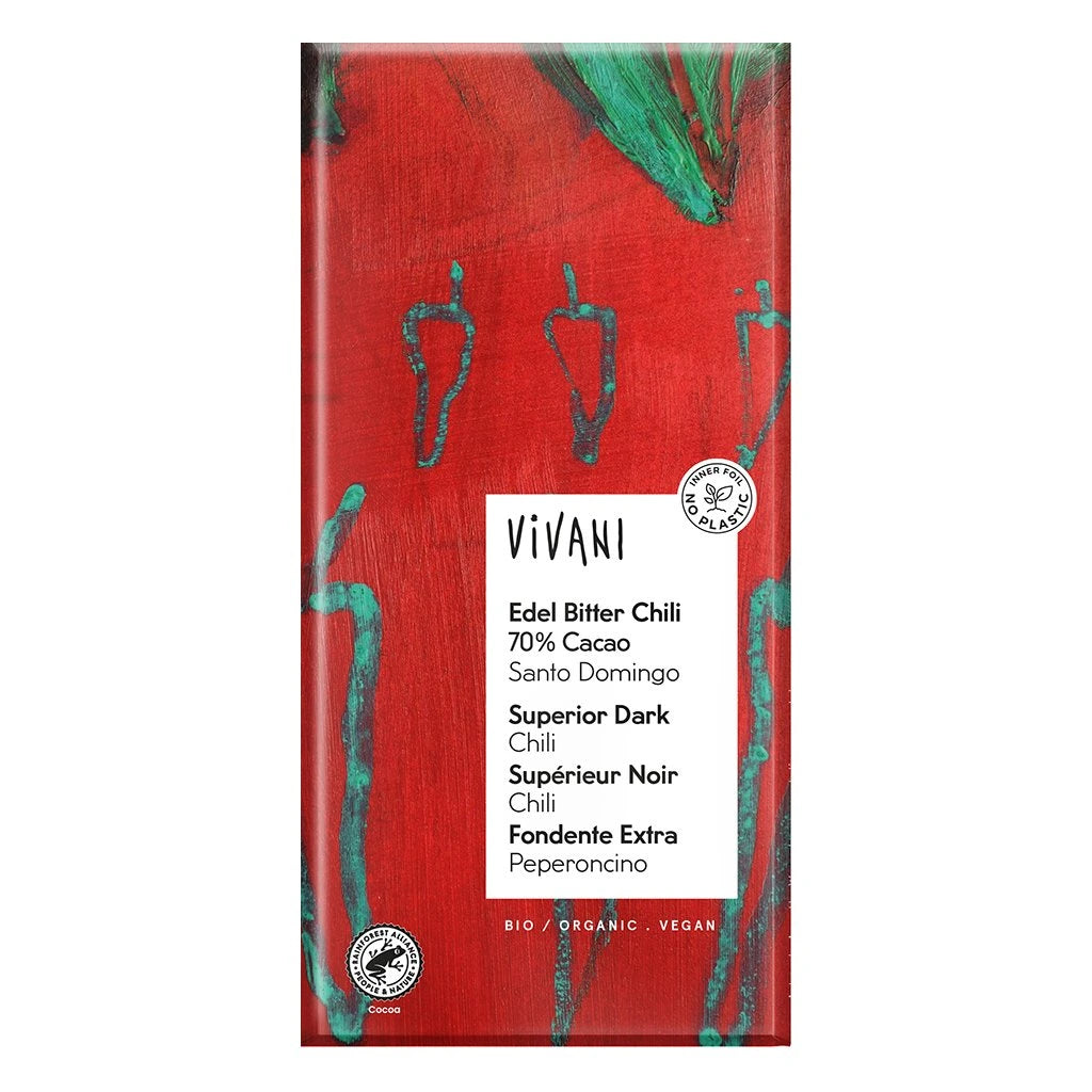 DARK CHOCOLATE WITH CHILI ORGANIC 100g – VIVANI 100% Bio