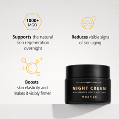 Manuka Balı MGO 1000 içeren kırışıklık karşıtı gece kremi