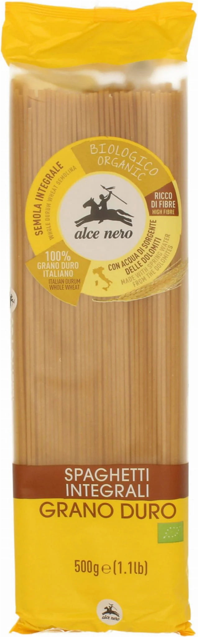 Organic whole wheat spaghetti 500gr