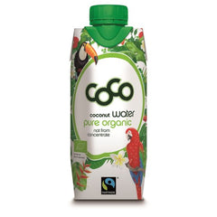 100% organic coconut water, no additives, no added sugar 330 ml