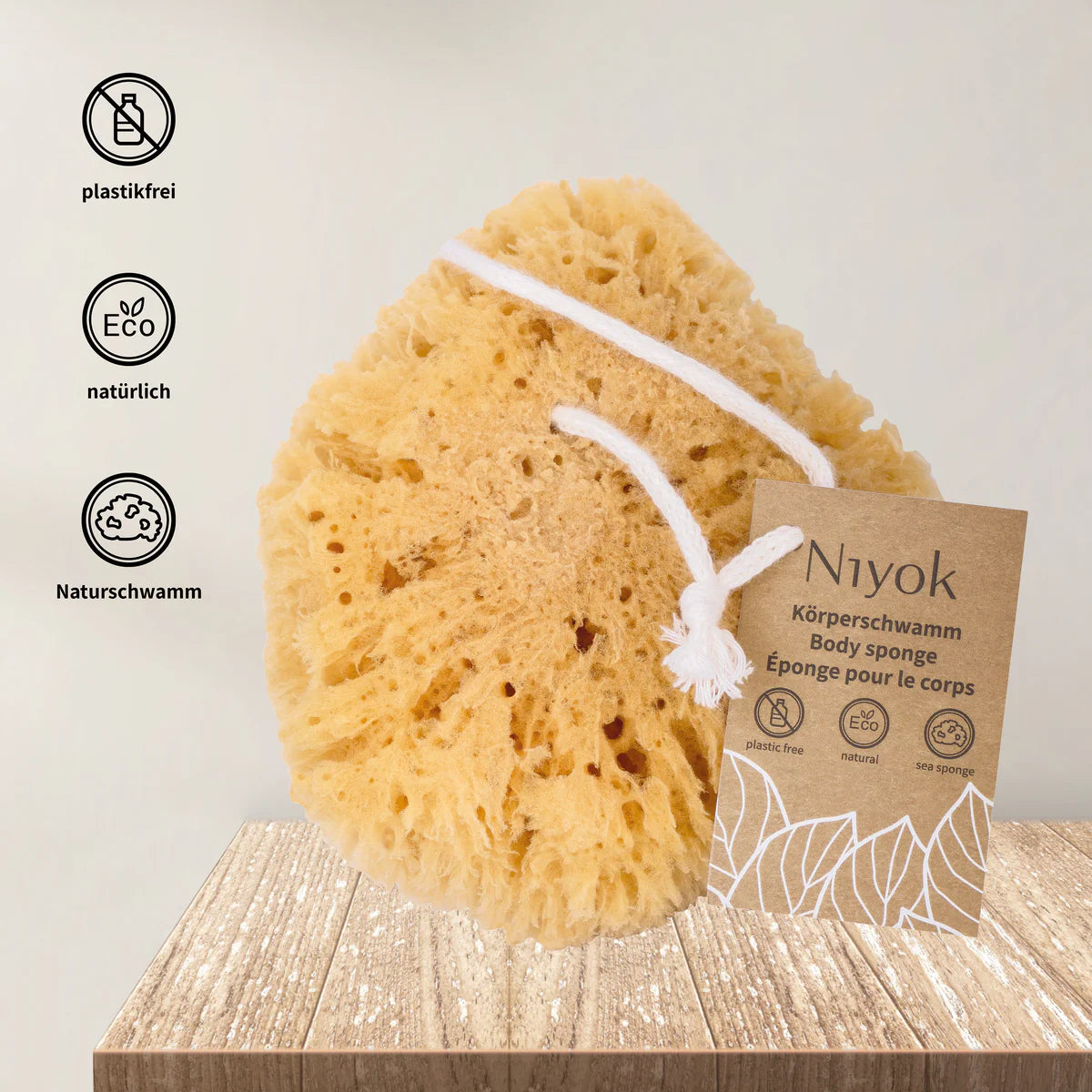 Natural sea sponge for cleaning and massage