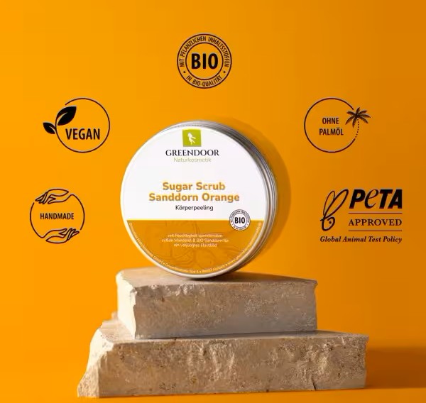 Deniz iğdesi ve portakal özlü cilt için şeker peelingi 230 gr %100 Organik