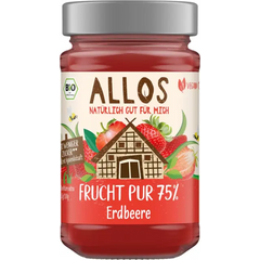 With 75% fresh and naturally sweet strawberries, fresh and naturally sweet, 250gr, 100% organic