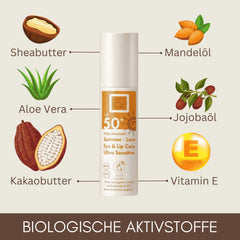 Organik Yaz Aşkı Göz ve Dudak Bakımı SPF 50+ Organik Doğal Kozmetik 15ml
