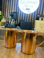 Moscow Mule Kupa Seti, 470 ml | Kokteyl Kupa Seti | %100 Bakır | Bakır Bardaklar | Parti Hediyesi (saf bakır düz pürüzsüz yüzeyli 2'li kupa seti)