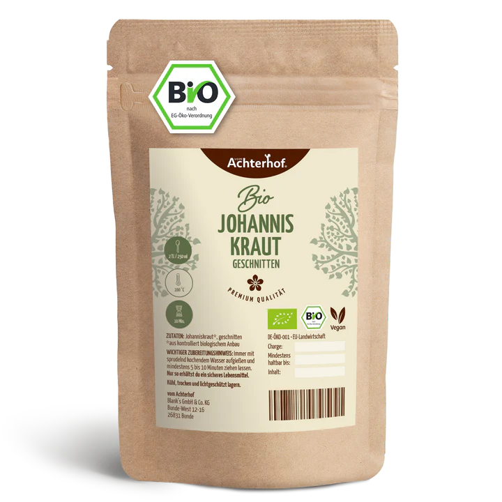 St. John's Wort Organik kesilmiş (250g) ruh halini desteklemek, zihni sakinleştirmek ve duygusal denge sağlamak için