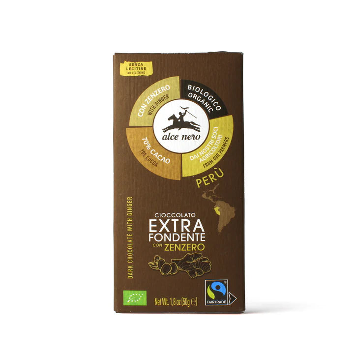 Dark Chocolate with Ginger – BIO, Gluten Free &amp; Fair Trade 50gr