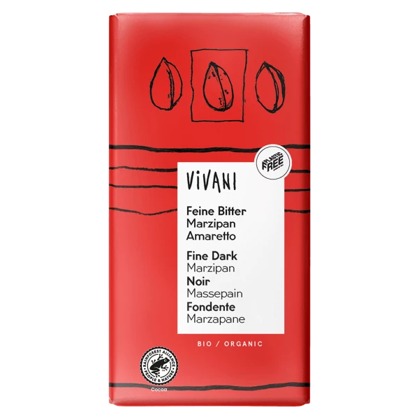 Dark chocolate with marzipan &amp; Amaretto filling – Bio 100gr